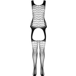 Passion - Bs 104 Bodystocking Noir Taille Unique